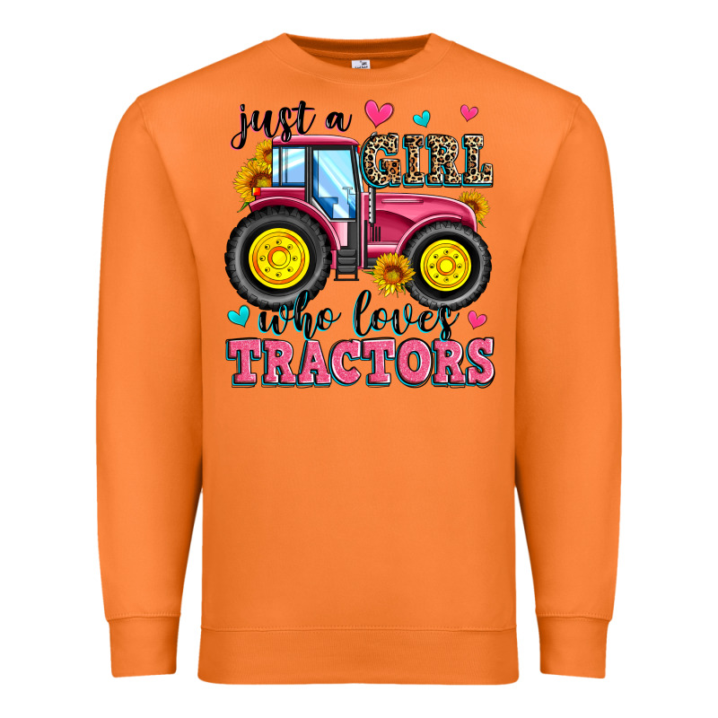 Just A Girl Who Loves Tractors Premium Sweatshirt by Zillion Design Studio | Teevron