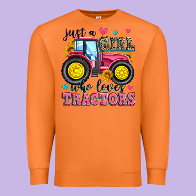 Just A Girl Who Loves Tractors Premium Sweatshirt Designed By Zillion Design Studio