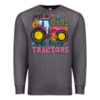 Charcoal Heather just a girl who loves tractors Premium Sweatshirt - Zillion Design Studio