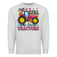 Dove Grey just a girl who loves tractors Premium Sweatshirt - Zillion Design Studio