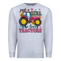 Heather Grey just a girl who loves tractors Premium Sweatshirt - Zillion Design Studio