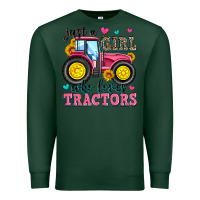 Sports Green just a girl who loves tractors Premium Sweatshirt - Zillion Design Studio