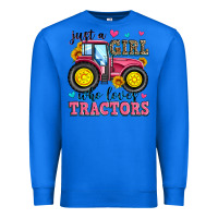 True Royal just a girl who loves tractors Premium Sweatshirt - Zillion Design Studio
