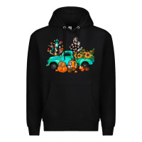 Black cactus pumpkin truck fall Premium Hoodie - JahusDesignShop
