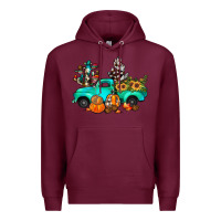 Burgundy cactus pumpkin truck fall Premium Hoodie - JahusDesignShop