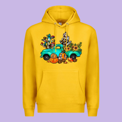 Cactus Pumpkin Truck Fall Premium Hoodie Designed By Jahusdesignshop
