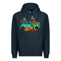 Navy cactus pumpkin truck fall Premium Hoodie - JahusDesignShop