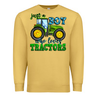 Antique Gold just a boy who loves tractors Premium Sweatshirt - Zillion Design Studio