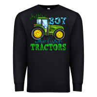 Black just a boy who loves tractors Premium Sweatshirt - Zillion Design Studio