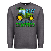 Charcoal Heather just a boy who loves tractors Premium Sweatshirt - Zillion Design Studio