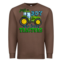 Chestnut just a boy who loves tractors Premium Sweatshirt - Zillion Design Studio