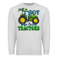 Dove Grey just a boy who loves tractors Premium Sweatshirt - Zillion Design Studio