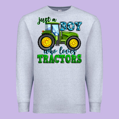 Just A Boy Who Loves Tractors Premium Sweatshirt Designed By Zillion Design Studio