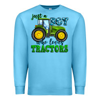 Ocean Blue just a boy who loves tractors Premium Sweatshirt - Zillion Design Studio