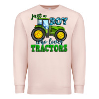 Pale Pink just a boy who loves tractors Premium Sweatshirt - Zillion Design Studio