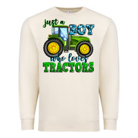 Sandshell just a boy who loves tractors Premium Sweatshirt - Zillion Design Studio