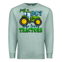 Seafoam just a boy who loves tractors Premium Sweatshirt - Zillion Design Studio