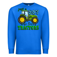 True Royal just a boy who loves tractors Premium Sweatshirt - Zillion Design Studio