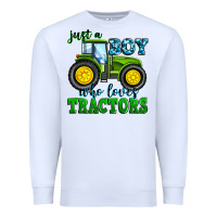 White just a boy who loves tractors Premium Sweatshirt - Zillion Design Studio