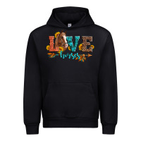 Black love horses  leather turquoise leopard Urban Hoodie - Artiststas