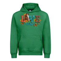 Emerald love horses  leather turquoise leopard Urban Hoodie - Artiststas
