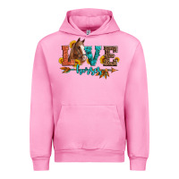 Fuchsia Pink love horses  leather turquoise leopard Urban Hoodie - Artiststas