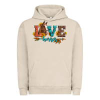 Pigment French Oak love horses  leather turquoise leopard Urban Hoodie - Artiststas
