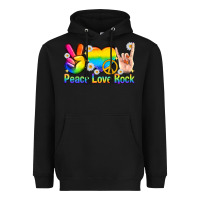 Black peace love rock pride Heavyweight Hoodie - texasbilliewilder