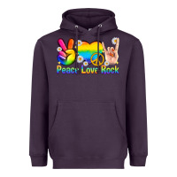 Plum peace love rock pride Heavyweight Hoodie - texasbilliewilder