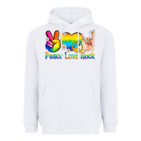 White peace love rock pride Heavyweight Hoodie - texasbilliewilder