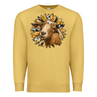 Antique Gold sunflower with goat Premium Sweatshirt - RanaPortraitStore