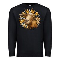 Black sunflower with goat Premium Sweatshirt - RanaPortraitStore