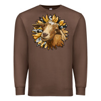 Chestnut sunflower with goat Premium Sweatshirt - RanaPortraitStore
