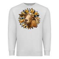 Dove Grey sunflower with goat Premium Sweatshirt - RanaPortraitStore