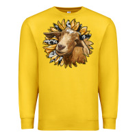 Lemon sunflower with goat Premium Sweatshirt - RanaPortraitStore