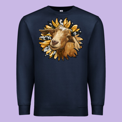 Sunflower With Goat Premium Sweatshirt Designed By Ranaportraitstore