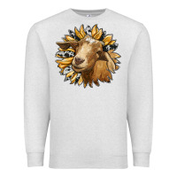 Oatmeal Heather sunflower with goat Premium Sweatshirt - RanaPortraitStore