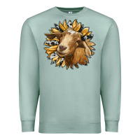 Seafoam sunflower with goat Premium Sweatshirt - RanaPortraitStore