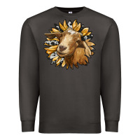 Smoke sunflower with goat Premium Sweatshirt - RanaPortraitStore