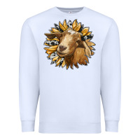 White sunflower with goat Premium Sweatshirt - RanaPortraitStore