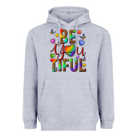 Heather Grey pride be you tiful Heavyweight Hoodie - texasbilliewilder
