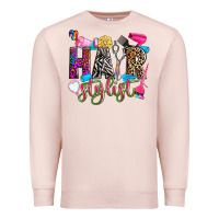 Pale Pink hairstylist Premium Sweatshirt - Zillion Design Studio