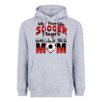 Heather Grey my favorite soccer player calls me mom Heavyweight Hoodie - Zillion Design Studio