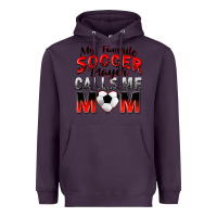 Plum my favorite soccer player calls me mom Heavyweight Hoodie - Zillion Design Studio
