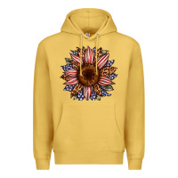 Antique Gold usa flag camouflage leopard sunflower Premium Hoodie - Artiststas