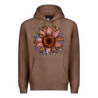 Chestnut usa flag camouflage leopard sunflower Premium Hoodie - Artiststas
