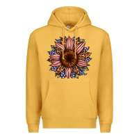 Mustard usa flag camouflage leopard sunflower Premium Hoodie - Artiststas