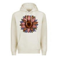 Oatmeal Heather usa flag camouflage leopard sunflower Premium Hoodie - Artiststas