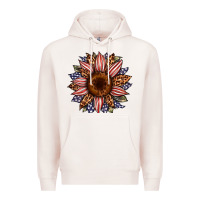 Pale Pink usa flag camouflage leopard sunflower Premium Hoodie - Artiststas
