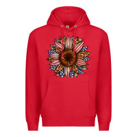 Red usa flag camouflage leopard sunflower Premium Hoodie - Artiststas